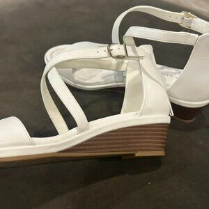 White leather summer sandals